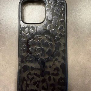Leopard Print Black Phone Case